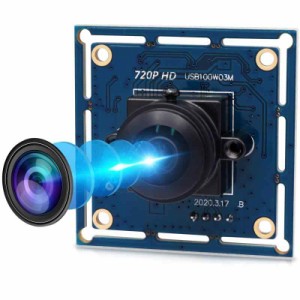 ELP 100万画素 広角 Webカメラ CMOS NT99141センサー 170度魚眼レンズ付きミニ 720P USBカメラモジュール 産業用カメラ 1MP UVC HD画質 W