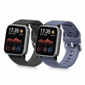 2x 交換ベルト 対応: Willful Fitnesstracker/Smartwatch バンド - シリコンバンド ソフト TPU 耐久性 黒色/赤色/黒色/グレー (L, 黒色 /