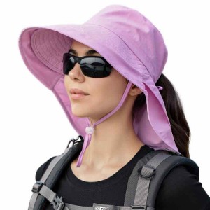 [PALAME] UVカット 帽子 レディース 【360度全面UVカット・ツバ広げ改良・首筋しっかり守る】 春夏 日除け帽子 紫外線対策 日焼け防止 遮