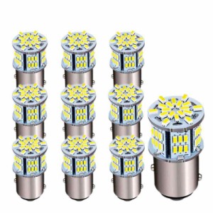 Autart S25 led 12V-24V 超高輝度LED 54連 LEDバルブ 3014SMD 汎用 6000-6500K 車用トラック 10個セット (S25 ダブル球 10個セット)