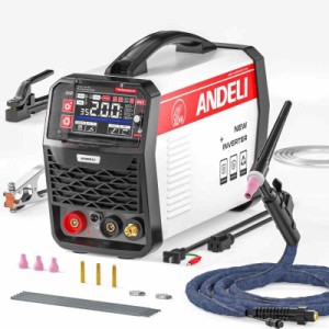 ANDELI 100V/200V 200A TIG溶接機 TIG/アーク溶接/CLEAN/パルス LEDスクリーン インバーター直流溶接機 TIG-250MPC