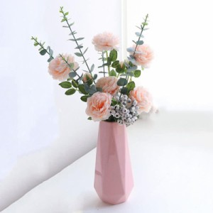 花瓶 フラワーベース 花器 セラミック おしゃれ 北欧 陶器 インテリア (ピンクA)
