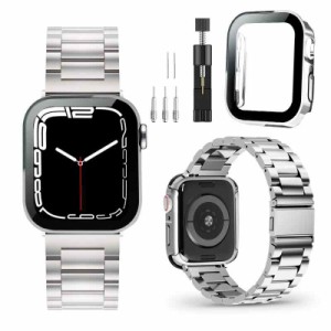 [CABOBE] 【2022改良モデル】 コンパチブル Apple Watch バンド 49mm 45mm 44mm 41mm 40mm Apple Watch バンド ステンレス製 防水ケース