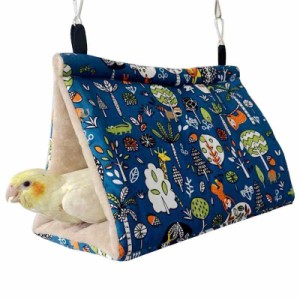 Ifukens 鳥たちの寝床 三角ハウス インコ おもちゃ 吊りベッド バードテント ハンモック 鳥の巣 寝袋 文鳥 鸚鵡 小動物 ハウス 冬 ペット