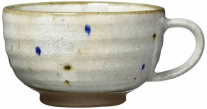 イチキュウ 美濃焼 二色水玉 スープカップ スープマグカップ かわいい 陶器 約320ml 紺色 ネイビー 日本製 127-0115