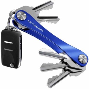 KeySmart（キースマート）コンパクト キー オーガナイザー、鍵 ホルダー、キーホルダー - かぎ8個、車キーフォブも付けれる (ブルー)