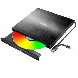 CD DVDドライブ 外付け 静音 軽量 【USB3.0超高速転送・極速読取】 読出 書き込み可能 プレーヤー コンパクト バスパワー 薄型 ポータブ