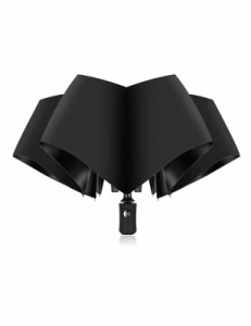 XIXVON Umbrella Pro | UPF 50+ 99％UV保護、反射安全ストリップ、頑丈な防風、トラベルポータブル、自動| 逆折りたたみ傘 (SE (ブラック