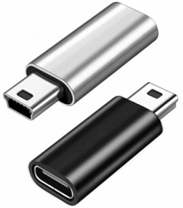 USB C to Mini USB アダプタ 2個パック タイプC (メス) からMini USB (オス) への変換コネクタ Type-C to mini変換アダプター デジタルカ