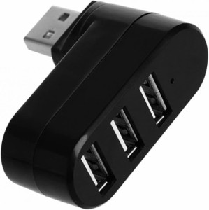USBハブ 3ポートハブ 2.0 バスパワー USBポート 1点セット 直挿し式 拡張 90°/180°回転可能 機能主義 増設usbアダプター 高速データ転