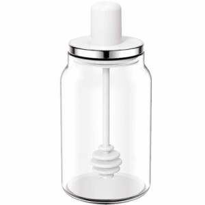 調味料ボトル スパイスボトル 調味料入れ 耐熱ガラス 調味料 容器 含むハニースティック 220ml 黄 (白い)