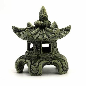 MUYYIKA 水槽 用 シェルター オブジェ オーナメント アクアリウム 用品 菩提樹下 禅の古代仏像 金魚/熱帯魚/亀 隠れ家 水族館飾り (緑の