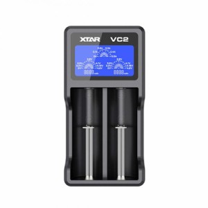 XTAR VC2 リチウム充電器 電池充電器 3.6V/3.7Vリチウムイオン電池 10400〜26650 バッテリー活性化機能 Li-ion 過放電解除機能 電圧・充