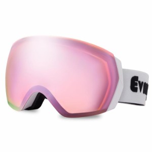 [Evmyo] 日本発祥 スキーゴーグル スノーボードゴーグル スノーゴーグル 両層球面レンズ 180°広視野 メガネ･ヘルメット対応 UV400紫外