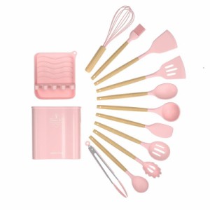 SHUMEIFANG キッチンツール 調理器具 13点セット (ピンク)