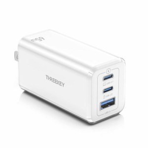 THREEKEY 65W 充電器 PD3.0 急速充電サポート USB C USB-A 3ポート搭載 GaN 窒化ガリウム素材使い 折り畳み式 コンパクトなPD充電器 PPS