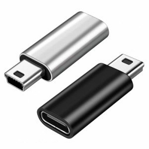USB C to Mini USB アダプタ「二個入り」タイプC (メス) からMini USB (オス) への変換コネクタ USB CアダプタにUSBミニ デジタルカメラ