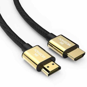 【8K安定版】MOSHOU 8K HDMI ケーブル HDMI認証済み HDMI 2.1規格 8K@60Hz 4K@120Hz支持 48Gbps帯域幅 OFC無酸素銅 24K金メッキ端子 HDR 