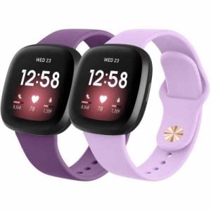 【2パック】 ベルト コンパチブル Fitbit Versa3 ベルト Fitbit Sense バンド Fitbit Versa4 バンド, 交換ベルト シリコン交換バンド 柔