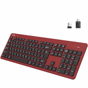 Ewin ワイヤレスキーボード 2.4G JIS配列 テンキー付き USB接続 レシーバー付き 電池式ノートPC/パソコン/タブレット/スマホ用 Windows/M