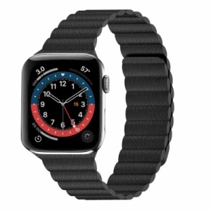 Apple Watch用磁気レザーバンド - 38mm 40mm 41mm 42mm 44mm 45mm 49mm 手首 iWatchシリーズ Ultra、8、7、SE、6、5、4、3、2、1と互換性