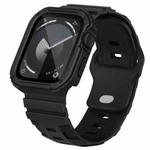 Suitisbest コンパチブル アップルウォッチ バンド シリコン Apple Watch バンド スポーツ 頑丈なTPU保護カバー付き iWatchに専用 アップ