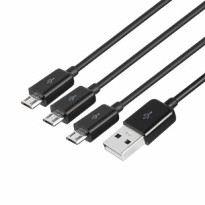 USBスプリッター充電ケーブル、3 in 1 USB 2.0 Aオスから3マイクロUSBオス1から3同期充電ケーブルアダプターコード1m (micro usb)