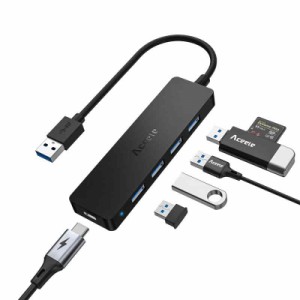 Aceele USB ハブ 4 USB ポート USB 3.0 ウルトラスリム ハブ 60cm 延長ケーブル 在宅勤務 (20cm)