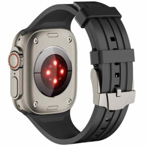 [Sunhel] コンパチブル アップルウォッチ バンド Apple Watch バンド フッ素ゴム素材 49mm 45mm 44mm 42mm 41mm 40mm 38mm 柔らかい快適 