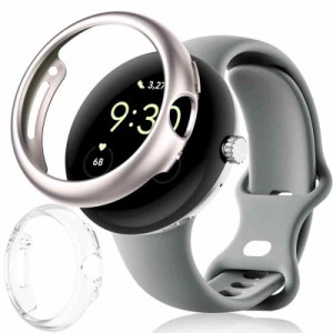 【2枚入】Aueye 対応 Google Pixel Watch ケースPixel Watch 用 硬質保護ケース PC素材Pixel Watch保護カバー 衝撃吸収 取付簡単 (クリア