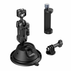 SmallRig 車載カメラマウント 吸盤式 スマホ用ハンドル用クランプ付き GoPro 11 / 10 / 9 / 8 / 7対応、DJI Osmo Action / Action2対応 