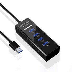 ALLVD USB ハブ USB3.0 4ポートハブ バスパワー 軽量 5Gbps高速転送 ノートPC対応 Mac OS/Windows/Android/Linux 対応 コンパクト テレワ