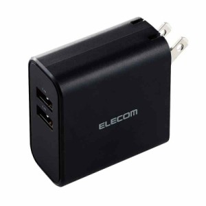 エレコム 充電器 USB コンセント 合計24W 2ポート USB-A 折りたたみ式プラグ 2台同時充電 おまかせ充電 【 iPhone SE3/15/14/13/12/Andro