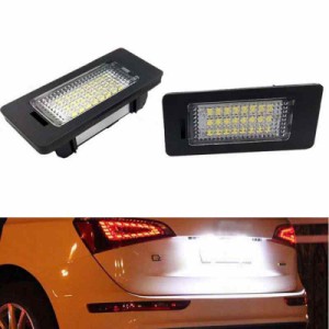 PolarLander 2個1組 18-SMD LEDライセンスプレートライト ライセンスプレートライト ナンバー灯 自動車 ホワイト LEDナンバープレートラ