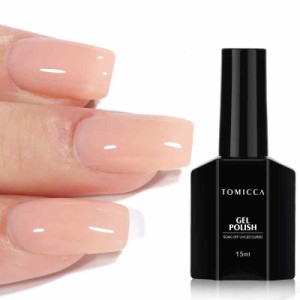 TOMICCA ジェルネイル シアーカラージェル 単色 15ml UV/LED対応 初心者＆プロ適用 ポリッシュタイプ セルフネイル (ヌードピンク)