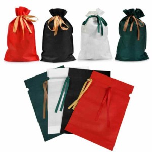 YFFSFDC 包む ギフト袋 ラッピング 袋 四色 プレゼント 袋 リボン付き不織布 バレンタイン プレゼント 巾着袋 おしゃれ ラッピングバッグ