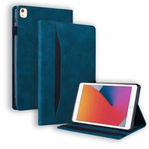 iPad 9 2021 ケース CASAFUNY iPad 10.2 ケース (iPad 10.2, ビジネス-ブルー)