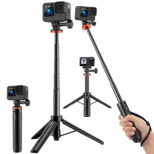 Vkesen GoPro用三脚、自撮り棒、4段階伸縮延長ポール付きミニ三脚、Vlog ハンドグリップ、GoPro用アクセサリー、Go Pro Hero12/11/10/9/8