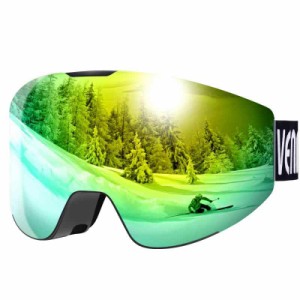 [VENNERLI] スノーボード ゴーグル スキー ゴーグル OTG（メガネ対応） フレームレススノーゴーグル、防曇加工 ダブルレンズ 、ジュニア