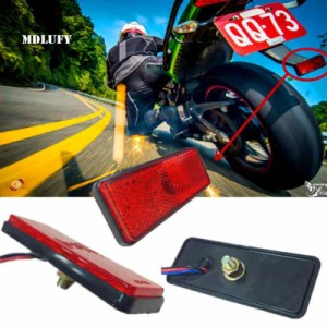 MDLUFY リフレクター LED 反射板 12v スモール ブレーキ LED ウインカー 連動可能 サイドマーカー 24連 赤レンズ レッド発光 赤発光 レッ