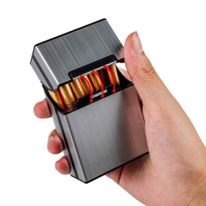 タバコケース メタルシガレットケースは 収容できます 20本収納 アルミ 軽量 破損防止 防水 防湿シガレットケ 煙草ケース 煙草 保護 カバ