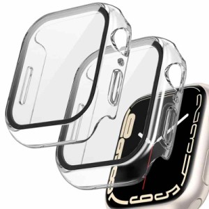 【2個入り】FALSAD Apple Watch カバー 9/8/7Se2/Se/Series6/5/4 対応アップルウォッチ ケース 40mm 44mm 41mm 45mm, 防水PC素材とガラス