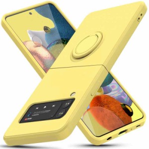 Galaxy Z Flip3 用 ケース リング付き 耐衝撃 TPU 車載対応ホルダー対応 スマホケース シリコン スタンド機能 360度回転 薄型 軽量 ギャ