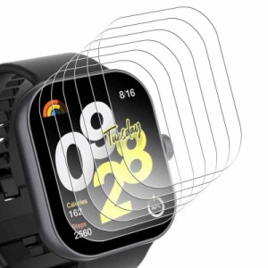 Bigqin【6枚セット】Xiaomi Redmi Watch 4 対応 保護フィルム ガラスフィルム スマートウォッチ用 強化ガラス 高感度タッチ 自動吸着 高