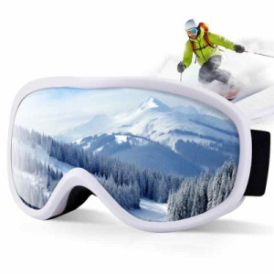 [DEMESEX] スキーゴーグル スノーゴーグル 両層レンズ UV紫外線カット スノーボードゴーグル 曇り止め 広視野球面レンズ 防風/防雪 冬山