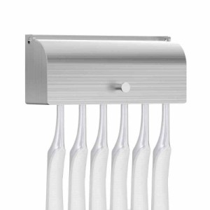 Linkidea 6スロット ステンレススチール製歯ブラシホルダー 壁取り付け RVミラー歯ブラシオーガナイザーハンガー カバー付き 粘着式歯ブ