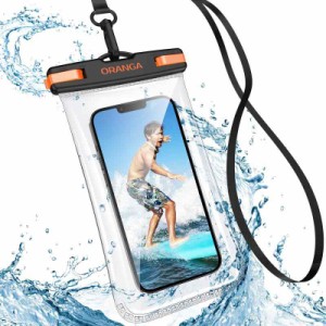 ORANGA 防水ケース スマホ用 両面高機能 水中タッチ 6.9インチ以内 iphone ケース カバー アイフォン スマフォ アンドロイド すまほ お風