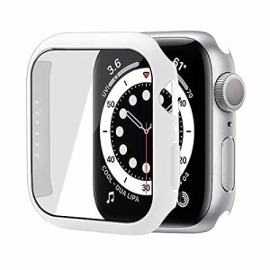 MIRAE for Apple Watch7 41mm ケース アップルウォッチ7カバー ガラスフィルム+PCフレーム 一体型 (41MM, ホワイト)