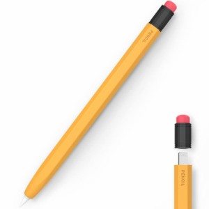 AhaStyle Apple Pencil 第一世代用シリコン保護ケース 鉛筆レトロデザイン 柔らかなシリコン材質 Apple Pencil 初代に適用 (イエロー)