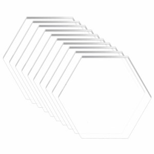 ENECREAT 透明アクリル板 六角アクリルシート 六角アクリル板 (49x43x3mm)